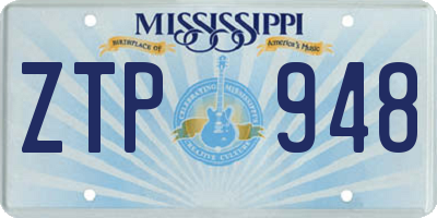 MS license plate ZTP948