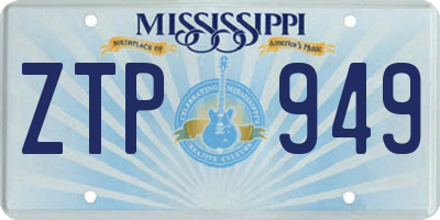 MS license plate ZTP949