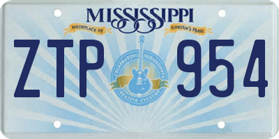 MS license plate ZTP954