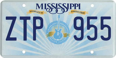 MS license plate ZTP955