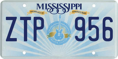 MS license plate ZTP956