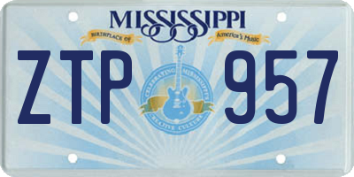 MS license plate ZTP957