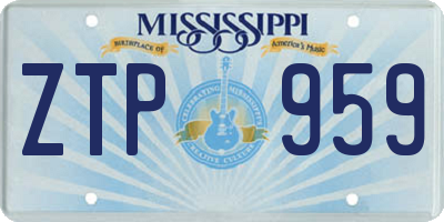 MS license plate ZTP959