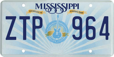 MS license plate ZTP964