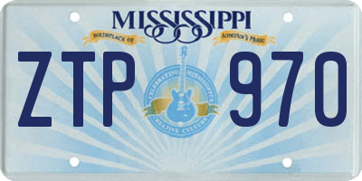 MS license plate ZTP970