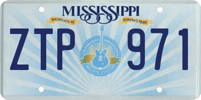 MS license plate ZTP971