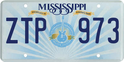 MS license plate ZTP973