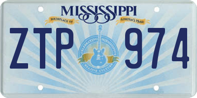 MS license plate ZTP974