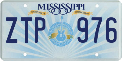 MS license plate ZTP976