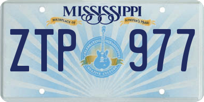 MS license plate ZTP977