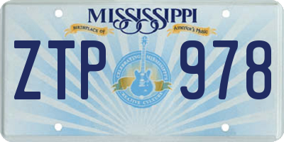 MS license plate ZTP978