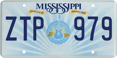 MS license plate ZTP979