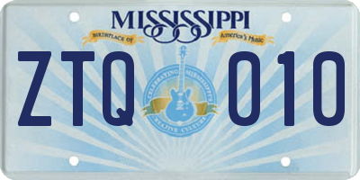 MS license plate ZTQ010