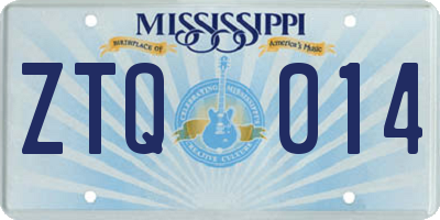MS license plate ZTQ014