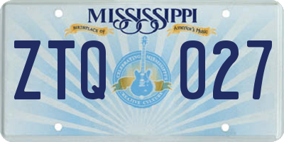 MS license plate ZTQ027