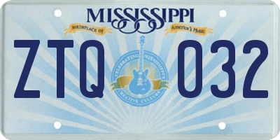 MS license plate ZTQ032
