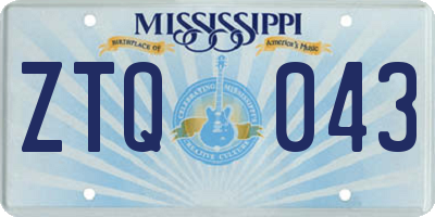 MS license plate ZTQ043