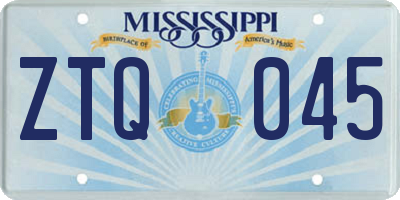 MS license plate ZTQ045