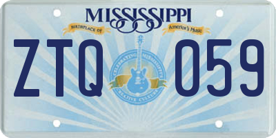 MS license plate ZTQ059