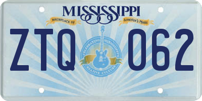 MS license plate ZTQ062
