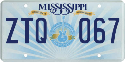 MS license plate ZTQ067