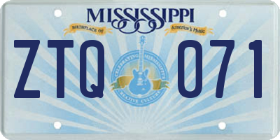 MS license plate ZTQ071