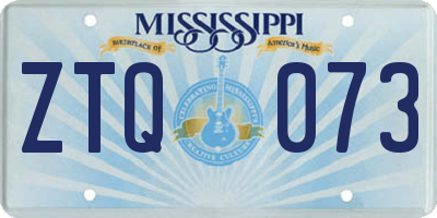 MS license plate ZTQ073
