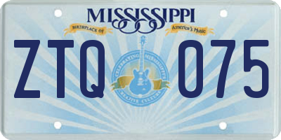 MS license plate ZTQ075
