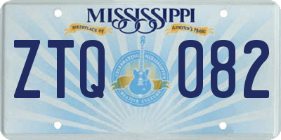 MS license plate ZTQ082