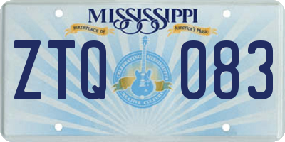 MS license plate ZTQ083