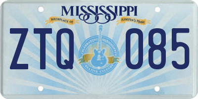 MS license plate ZTQ085