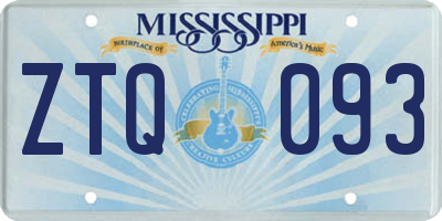 MS license plate ZTQ093
