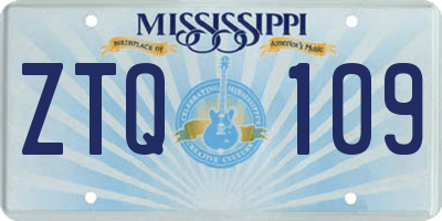 MS license plate ZTQ109