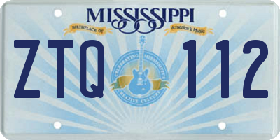 MS license plate ZTQ112