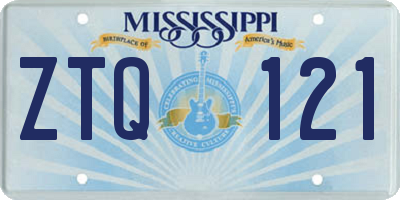 MS license plate ZTQ121