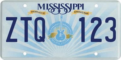 MS license plate ZTQ123