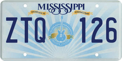 MS license plate ZTQ126