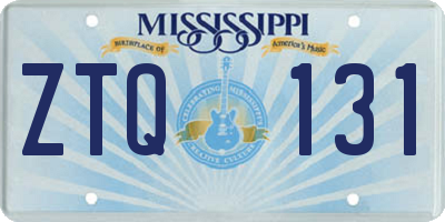 MS license plate ZTQ131