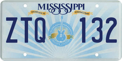 MS license plate ZTQ132
