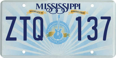 MS license plate ZTQ137