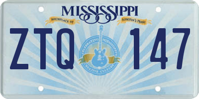 MS license plate ZTQ147