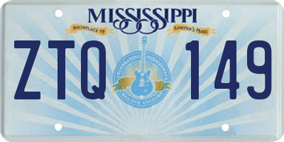 MS license plate ZTQ149