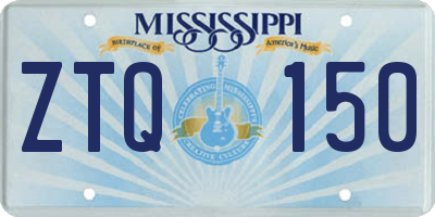 MS license plate ZTQ150
