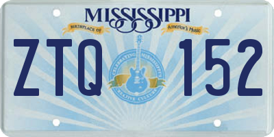 MS license plate ZTQ152