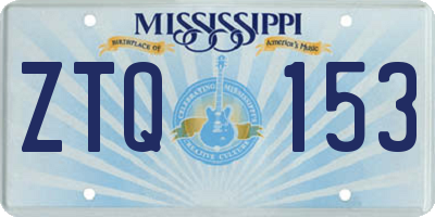 MS license plate ZTQ153
