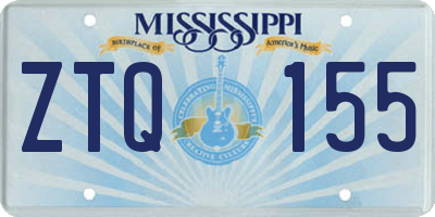 MS license plate ZTQ155