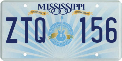MS license plate ZTQ156