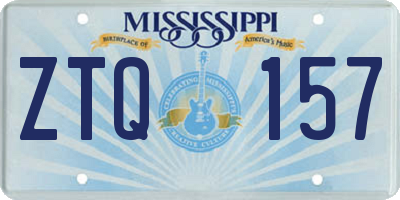 MS license plate ZTQ157