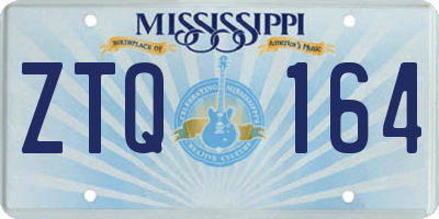 MS license plate ZTQ164