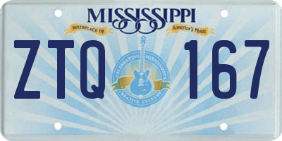 MS license plate ZTQ167